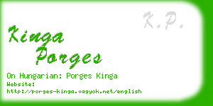kinga porges business card